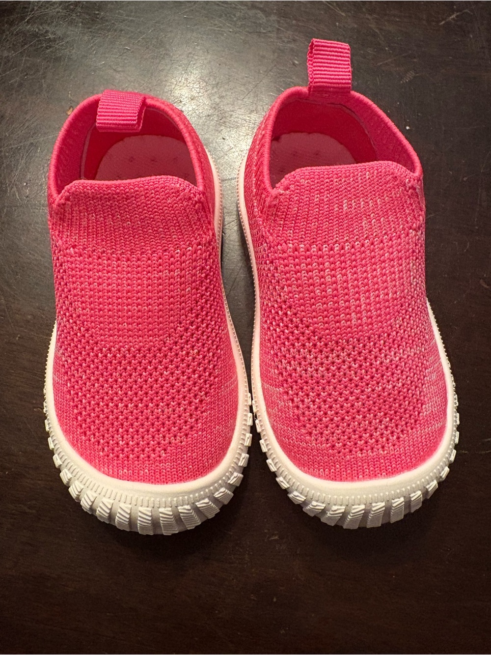 Kids Slip-On Knit Sneakers in Bright Pink